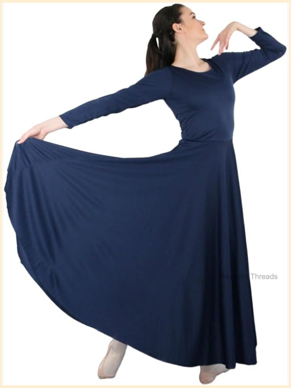 Loose Fit Full Length Long Sleeve Dance Dress